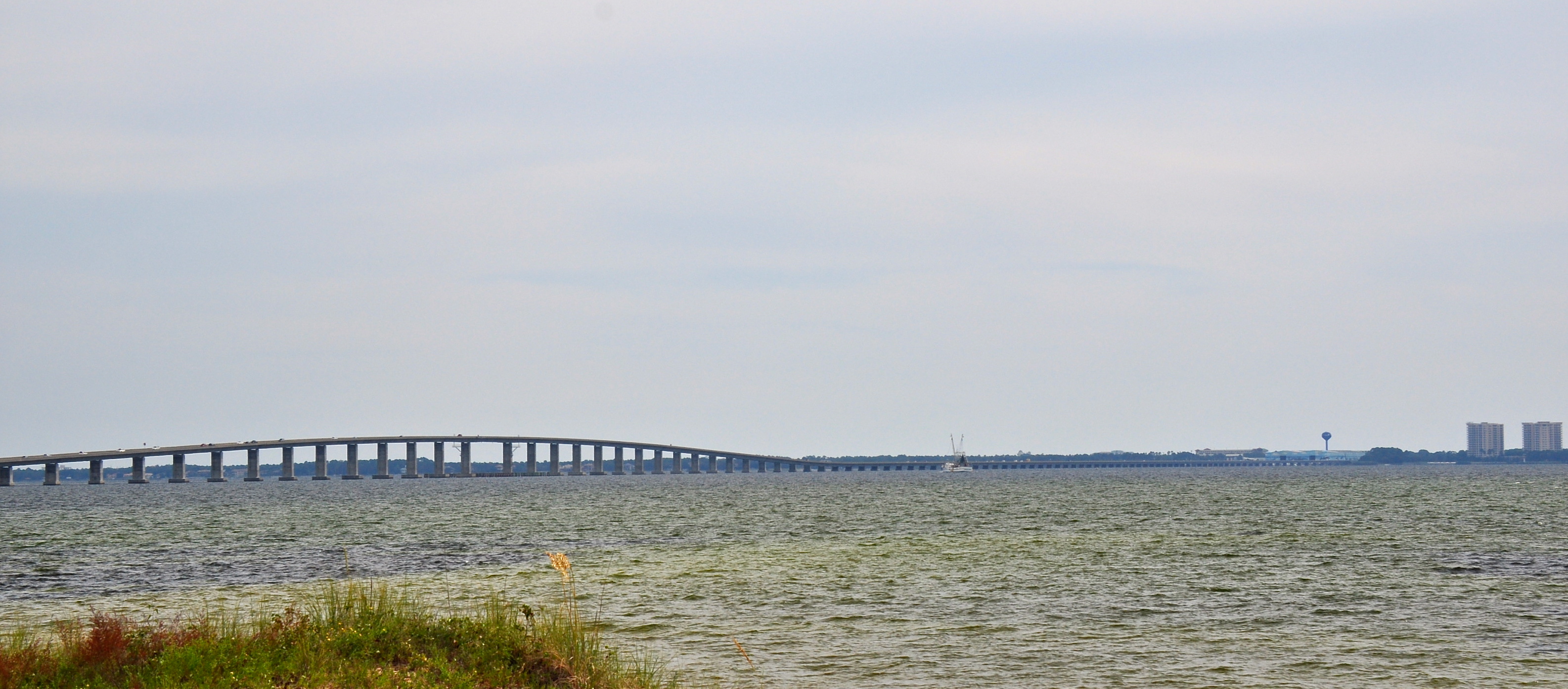 Mid-Bay Bridge crossing Choctawhatchee Bay in Okaloosa County, photographed in 2014.